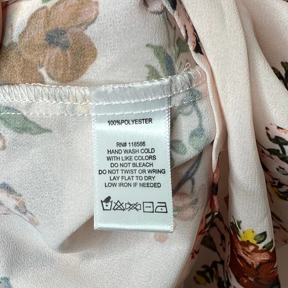 Sheryl Crow Bohemian Pink Semi-Sheer Floral Long Sleeve Blouse 1X - Picture 2 of 7